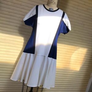 NWT ICB. . Dress in ivory and Navy color size 12